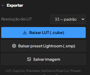 Exporte para o seu app